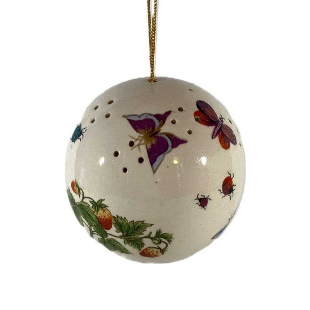 Vintage Japanese Porcelain Pomander Diffuser Ball Hangable Decorative Ornament